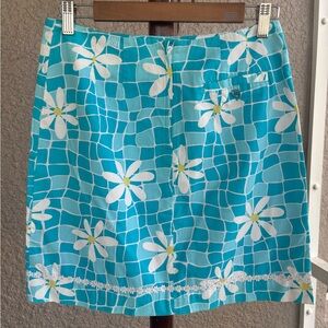 Lilly Pulitzer floral Blue and White Skirt